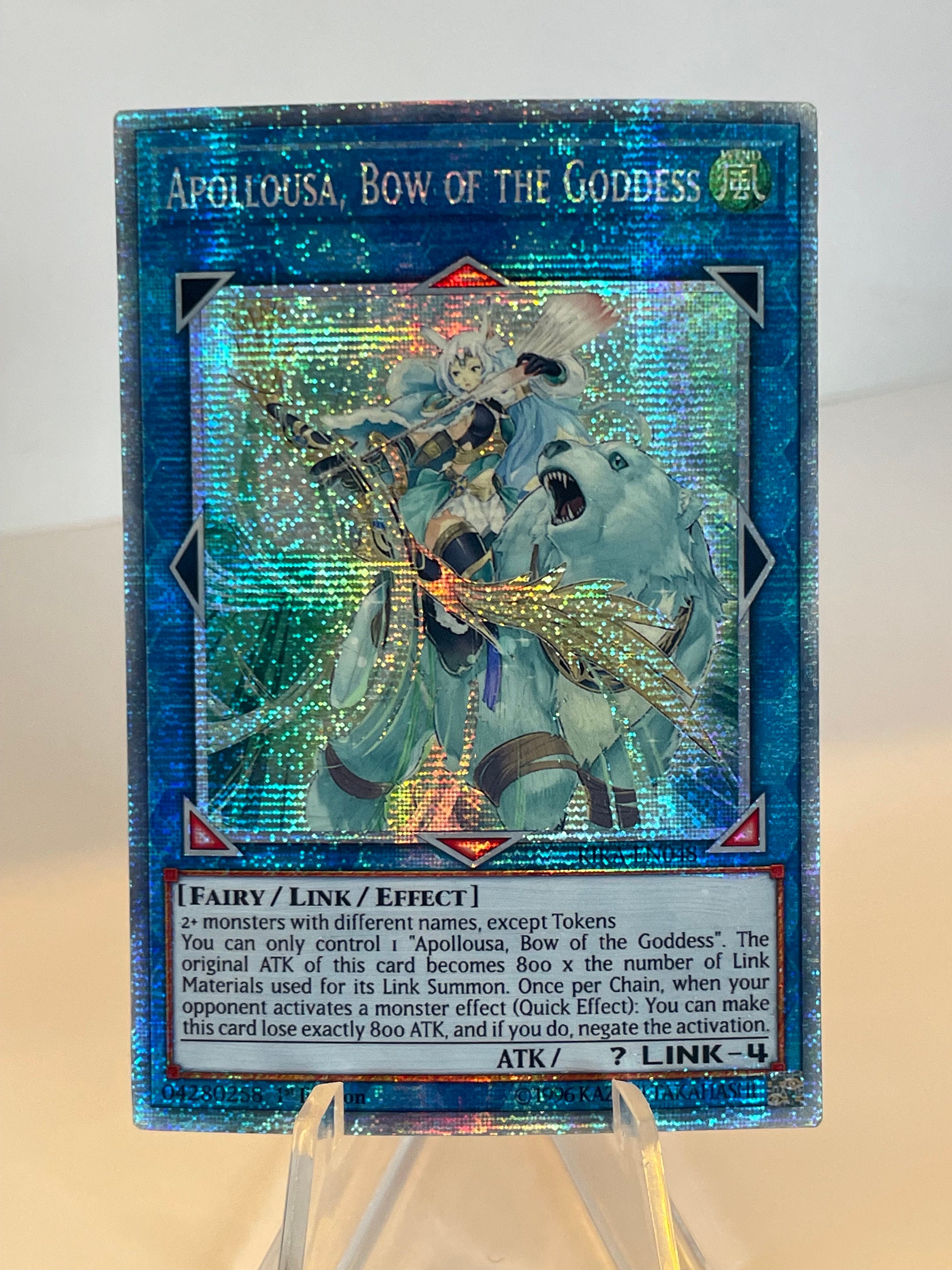 appaloosa yugioh card YuGiOh Rising Rampage Secret Rare Apollousa, Bow of the Goddess RIRA-EN048 main image 0