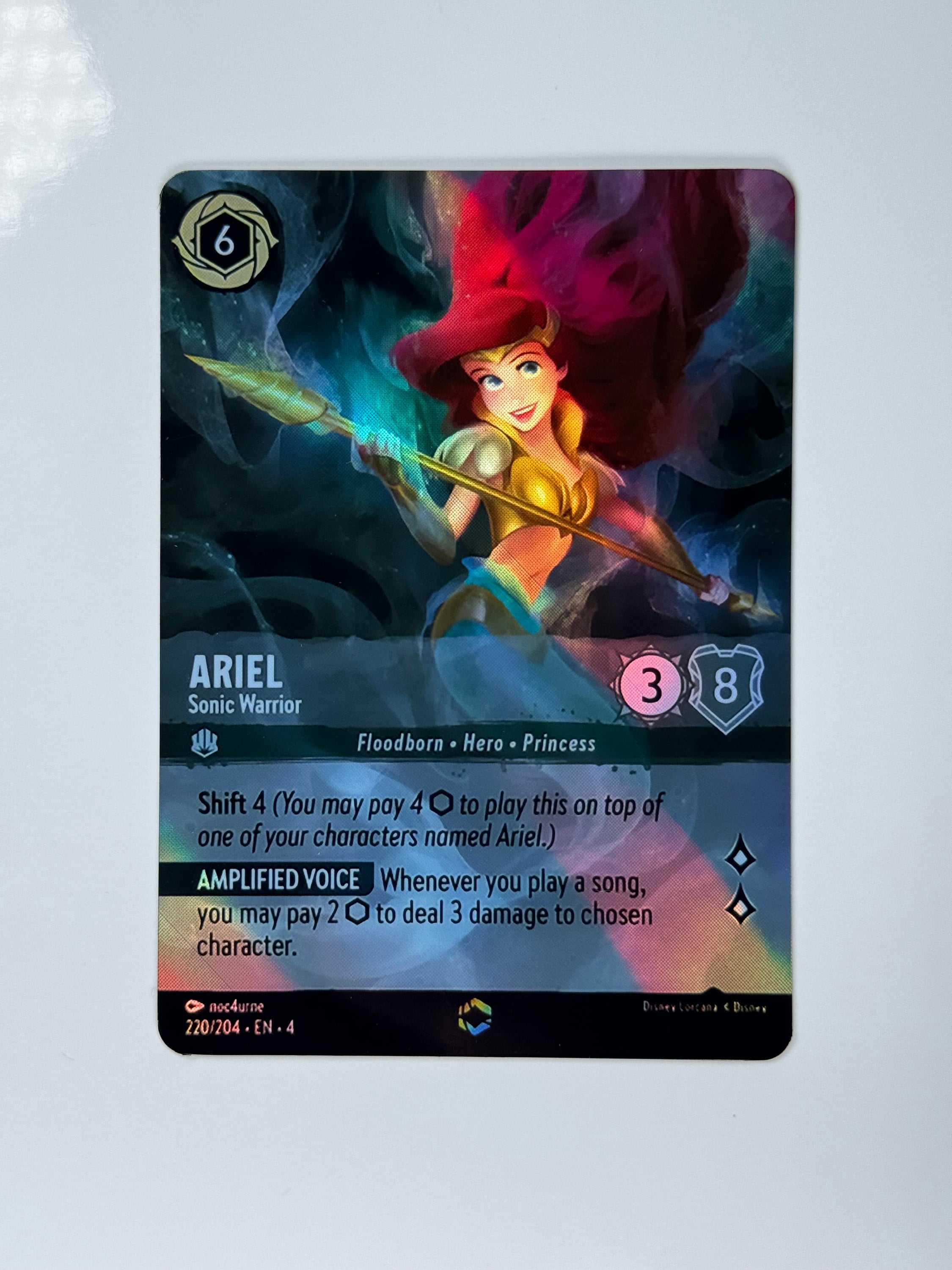 Ariel Sonic Warrior (Alt Art) Lorcana Proxy/Orica, Common/Holo