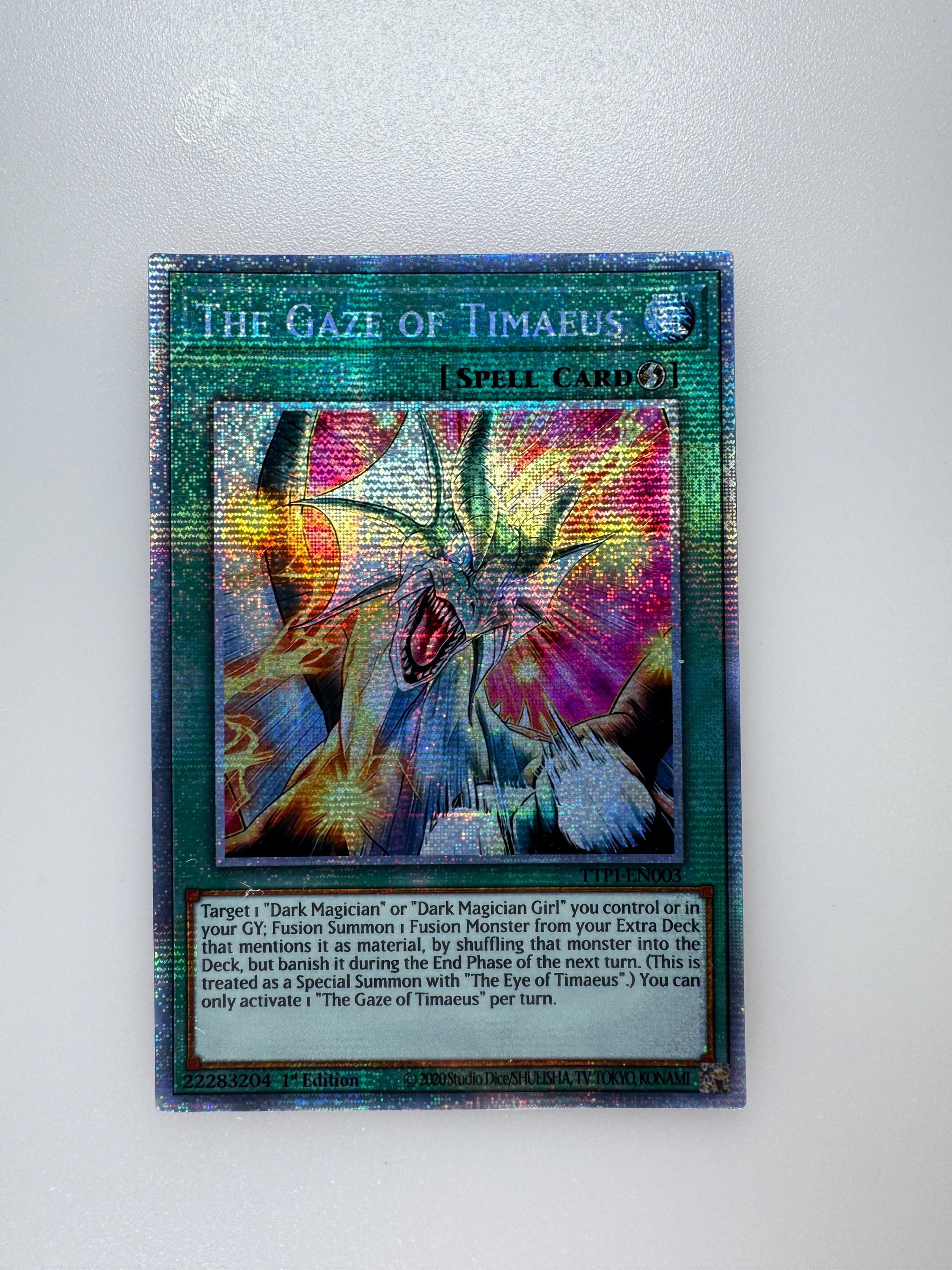 yugioh cards the eye of timaeus YU-GI-OH! - (DRLG-EN005) - Dragons of Legend - 1st Edition This is of the Common rarity. The Gaze of Timaeus |