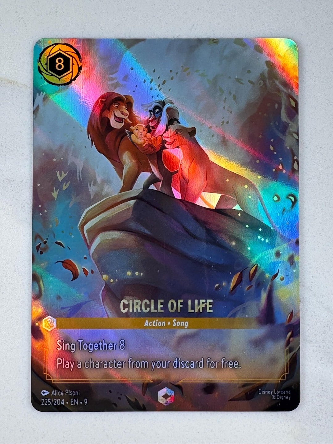 circle of life lorcana card Disney Lorcana: The Lion King Playmat The fabric top protects cards from wear and tear while the anti Disney Lorcana Attack of the