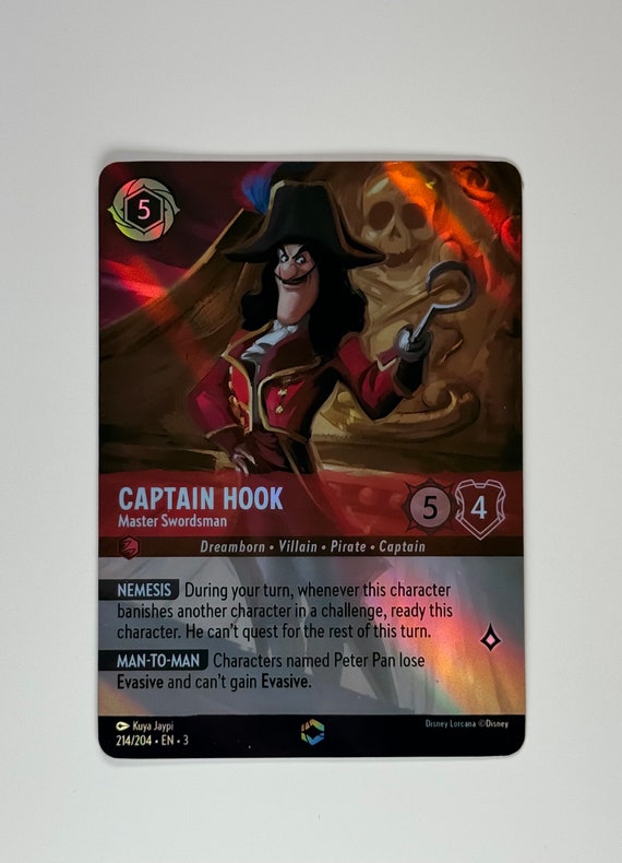 Captain Hook Master Swordsman alt Art Lorcana Proxy/orica, Common/holo 