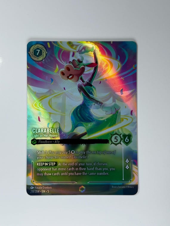 clarabelle lorcana card - Shimmering Skies - you may draw cards until you have the same number The Most Valuable Cards From