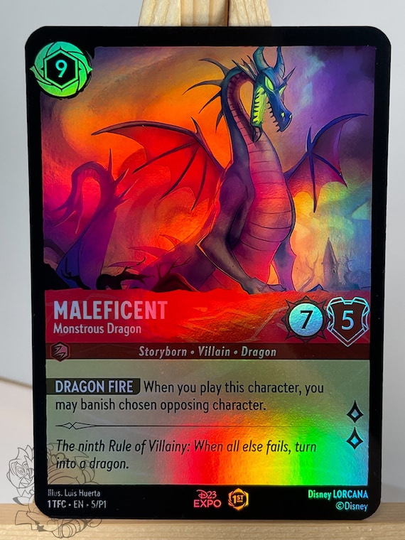 Maleficent Monstrous Dragon Lorcana Proxy/orica, Common/holo - Etsy Finland