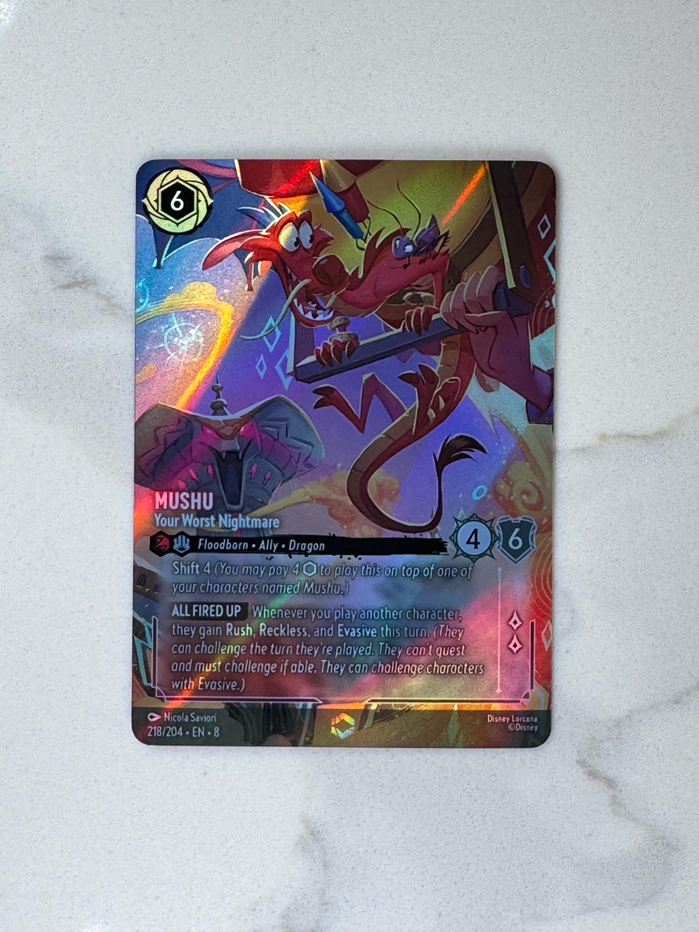 Mushu Your Worst Nightmare ROJ (alt Art) Lorcana Proxy/orica - Etsy