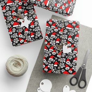 Hawaiian Christmas Wrapping Paper: Floral Santa Hats, Made in USA