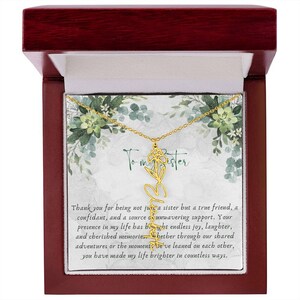 Collier Prénom Fleur Mois De Naissance Avec Carte Message Et Boîte En Bois
