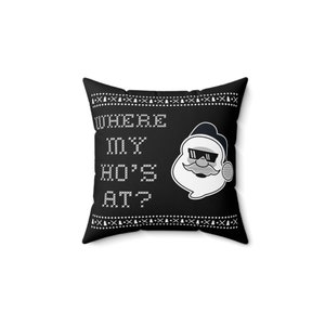Funny Santa Christmas Throw Pillow: Holiday Home Accent