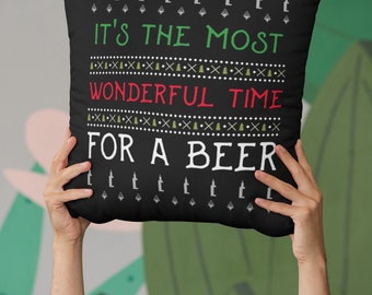 Festive Christmas Throw Pillow - Holiday Decor, Xmas Cushion, Seasonal Home Accent, Winter Wonderland Spun Square Pillow