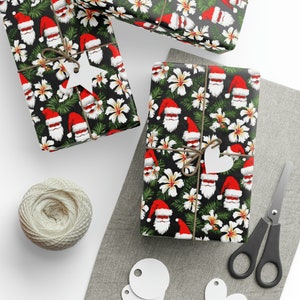 Hawaiian Christmas Wrapping Paper: Tropical Santa Gift Wrap