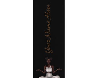 Custom Printed Yoga Mat: Black Rubber, Microfiber Suede Top