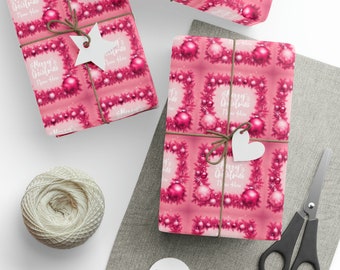 Custom Pink Christmas Wrapping Paper: Festive Gift Wrap