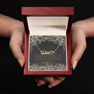 Aangepaste naam ketting met hart, liefde is geduldig, liefde is vriendelijk