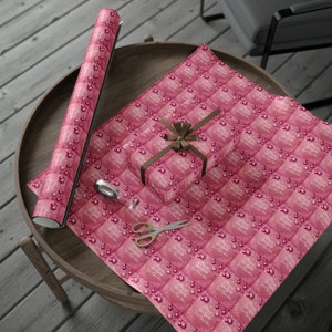 Custom Pink Christmas Wrapping Paper: Fine Art Gifting Paper