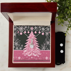 Conjunto de colar e brinco, presente de Natal, joias de Natal, presente para esposa, presente para filha, presente para namorada, presente para avó, presente
