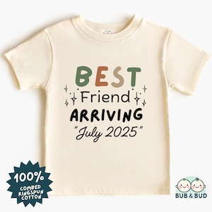 Best Friend Arriving In [Month/Year] Baby Bodysuit - Personalized Baby Outfit - Newborn Gift - Future Bestie Onesie - Soft Infant Clothes