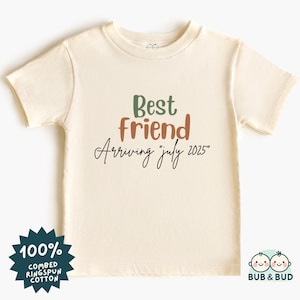 Best Friend Arriving In [Month/Year] Baby Bodysuit - Personalized Baby Outfit - Newborn Gift - Future Bestie Onesie - Soft Infant Clothes