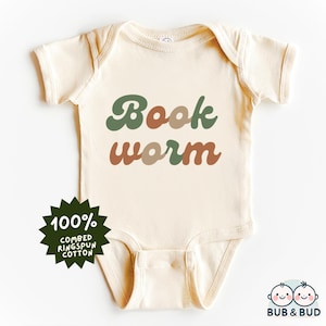 Bookworm Baby Bodysuit - Cute Reading Lover Infant Outfit - Funny Newborn Onesie - Baby Gift - Trendy Book Lover Baby Clothes