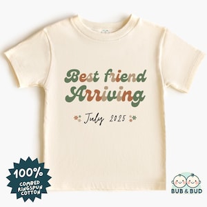Best Friend Arriving In [Month/Year] Baby Bodysuit - Personalized Baby Outfit - Newborn Gift - Future Bestie Onesie - Soft Infant Clothes