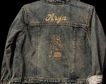 Kids personalised denim jacket