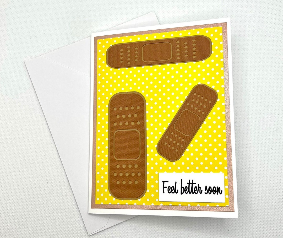 Feel Better Soon Card Cute Handmade Blank A2 Greeting Card - Etsy