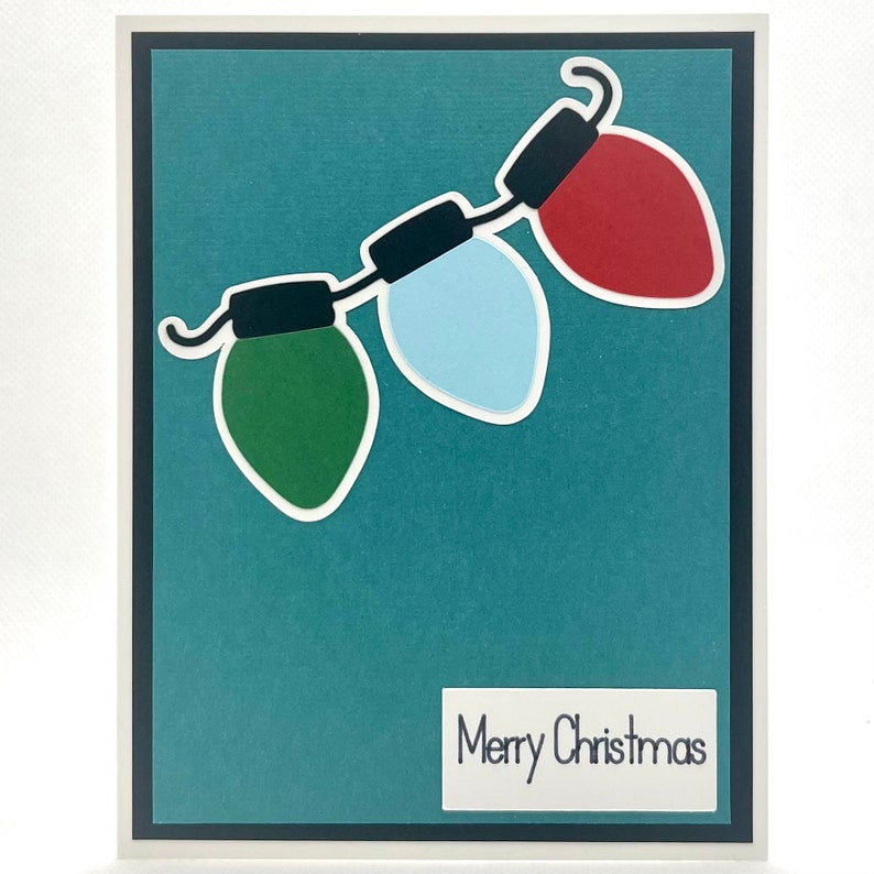 Christmas Lights Card Cute Handmade Blank A2 Greeting Card Etsy Australia