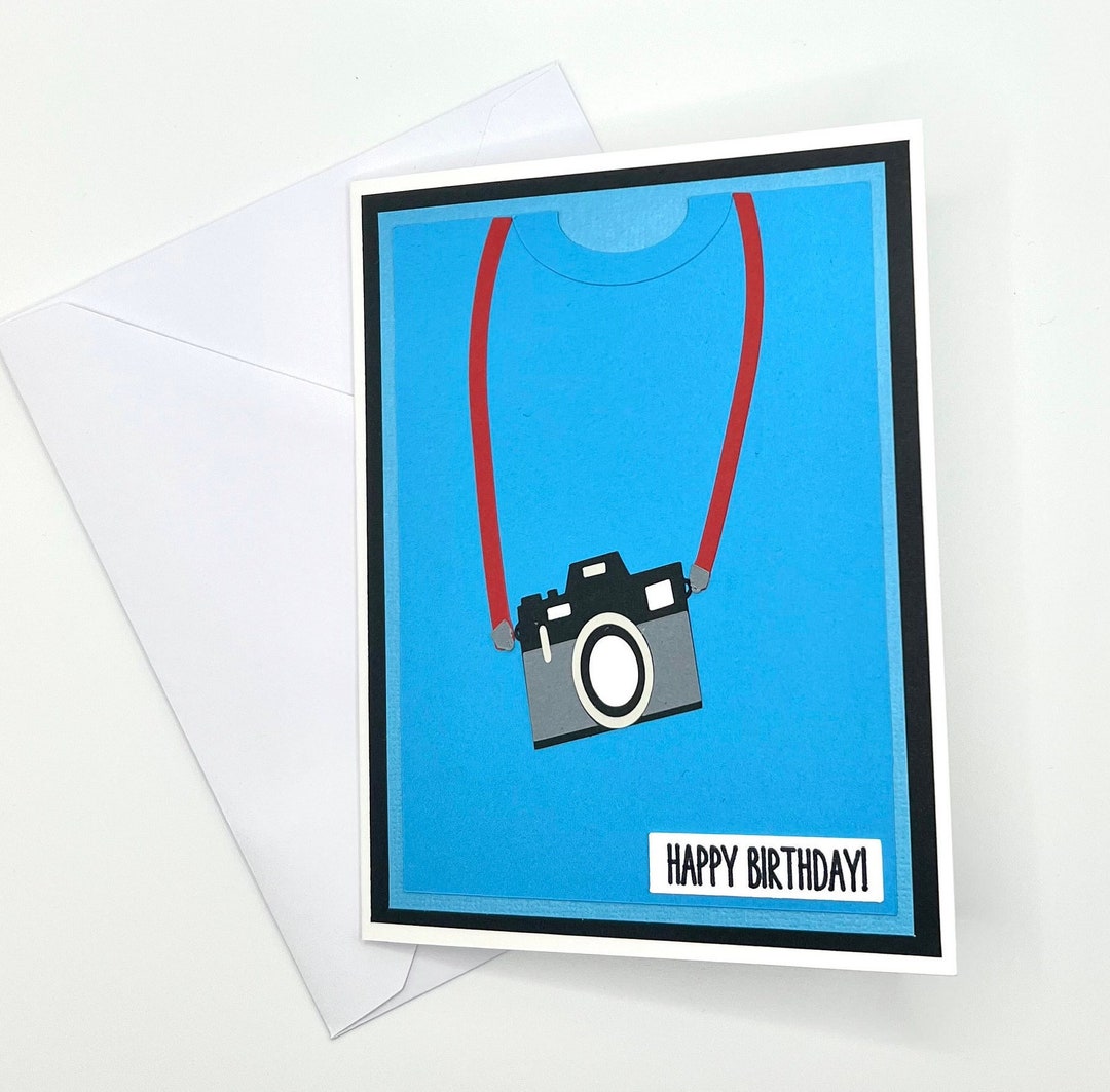 Photographer Birthday Card, Cute Handmade Blank A2 Greeting Card