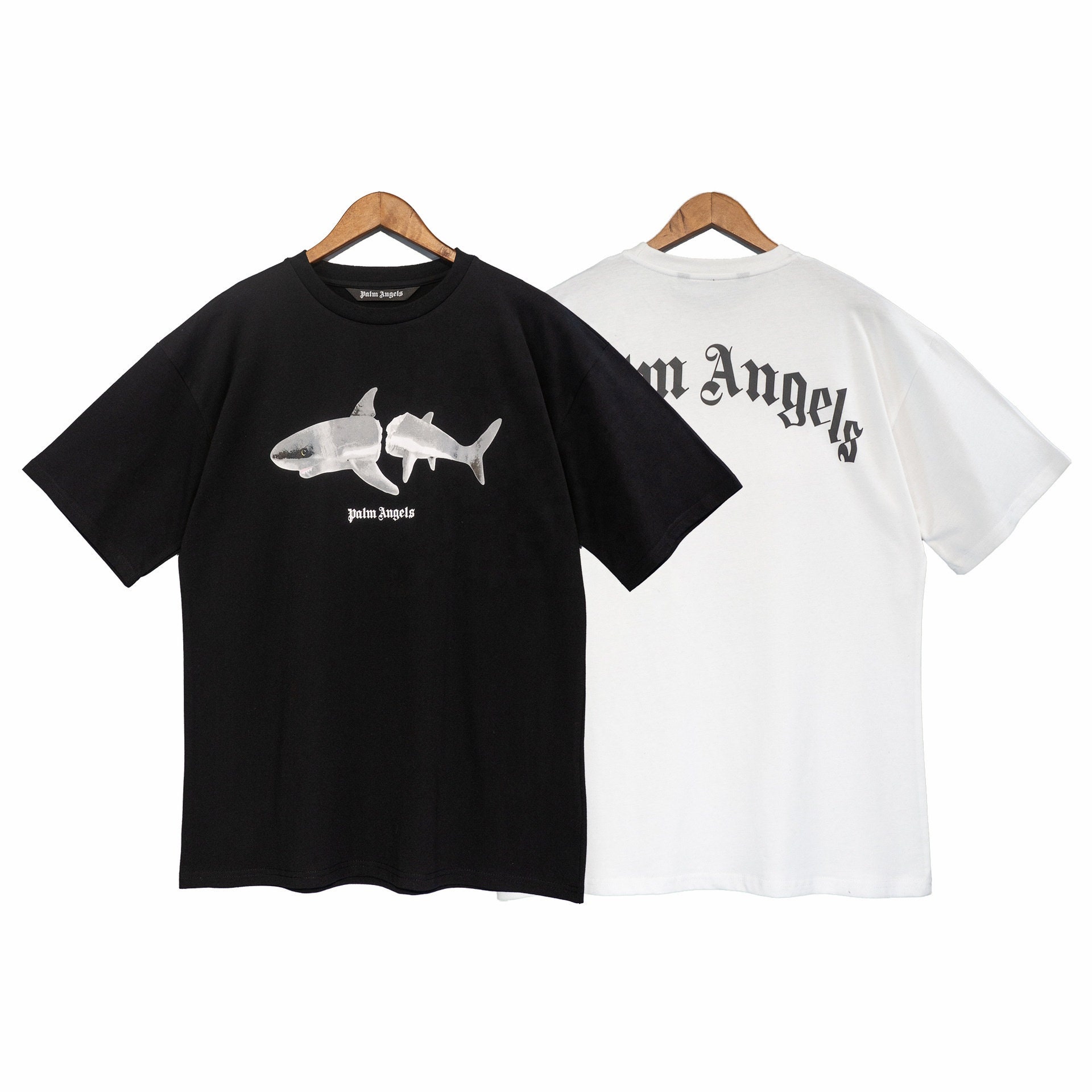 SoulDanceCo Palm Angels Black/White Shark Print Logo T-Shirt