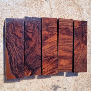 Walnut Burl Wood Knife Handle Blanks: Turkish Woodworking Material (5pcs 18x5.2x5.2cm)