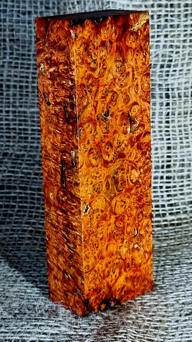 Stabilized Amboyna Wood Burl, Knife Handle, Cactus Juice ,knife Maker