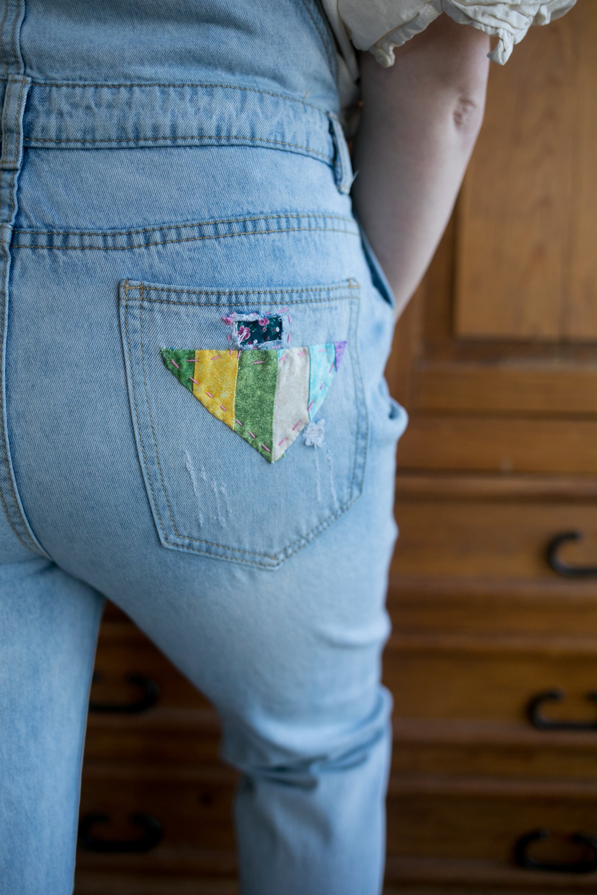 Amy Custom Handmade Quilt Patch Overall