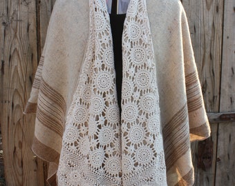 reversible shawl vintage repurposed