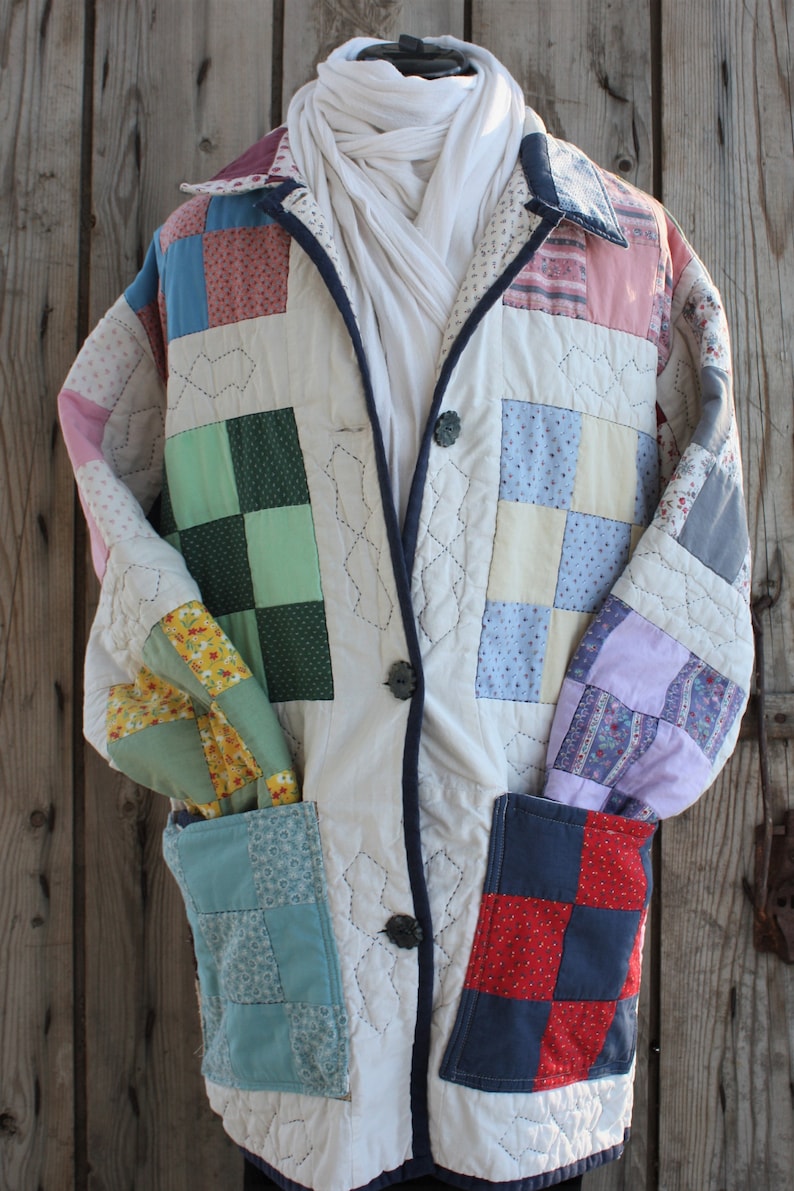 Vintage Women's Patchwork Quilt Coat Upcycled/ Handmade - Etsy