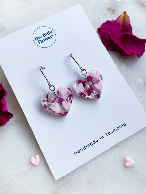 Preziosi Orecchini Color Amatista Con Cuore Molto Brillante In Argento