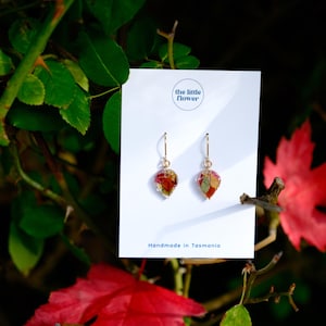 Autumn Leaf Dangle Earrings | Real Dried Leaves in Resin | Fall Jewelry | 14k Gold Filled | Nature-Inspired Gift | Cottagecore Earrings