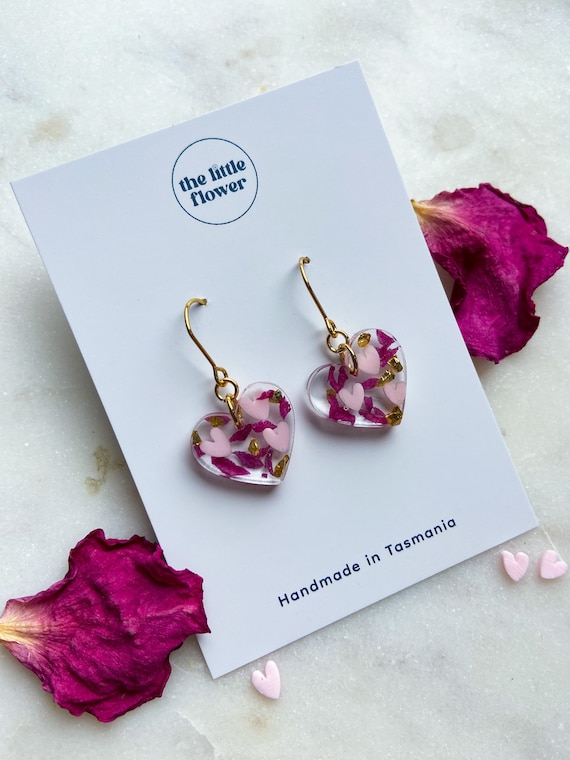 Flower Heart Earrings Flower Heart Earrings
