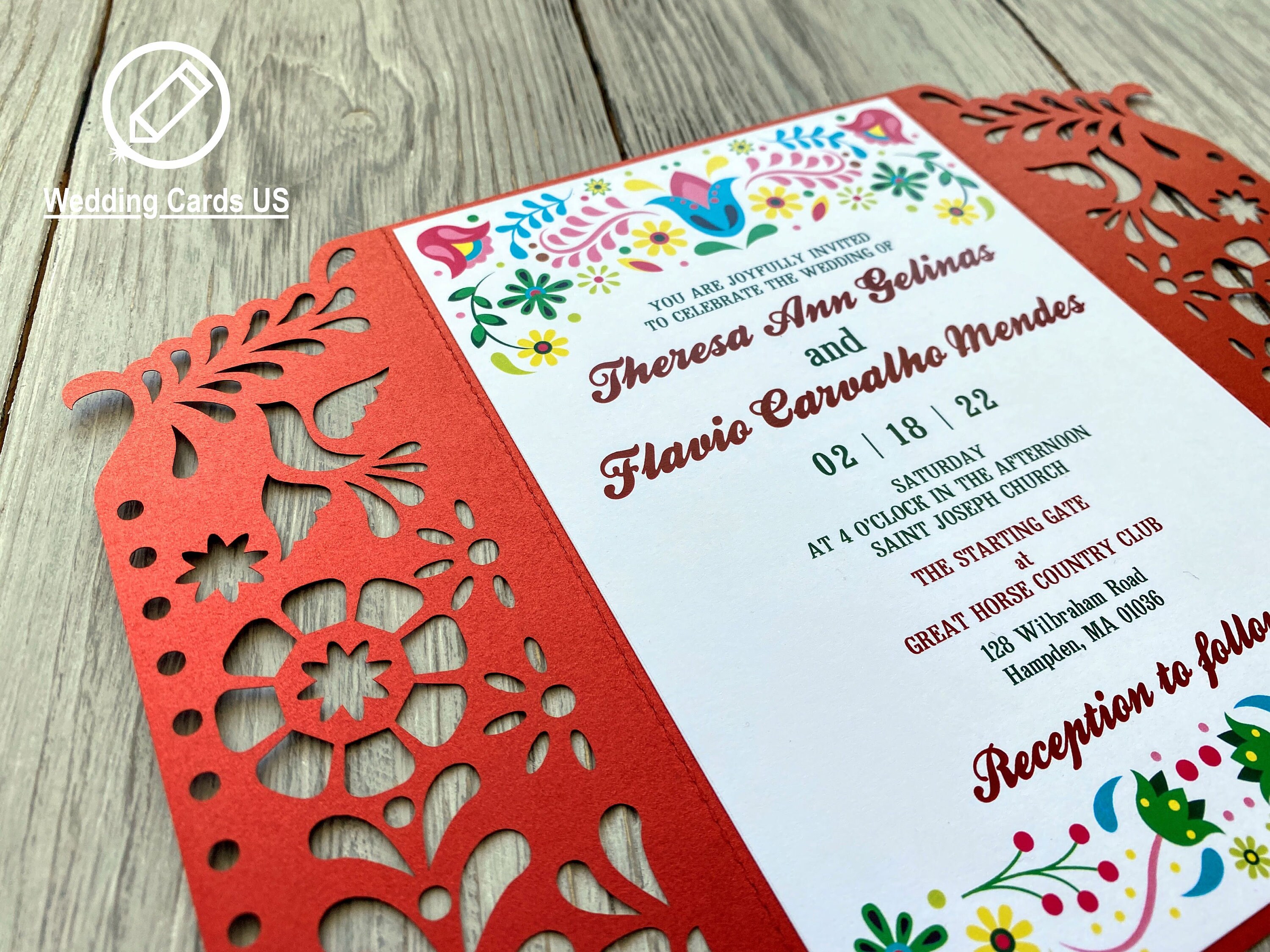 Papel Picado Mexican Wedding Invitations Svg Gatefold Template - Etsy