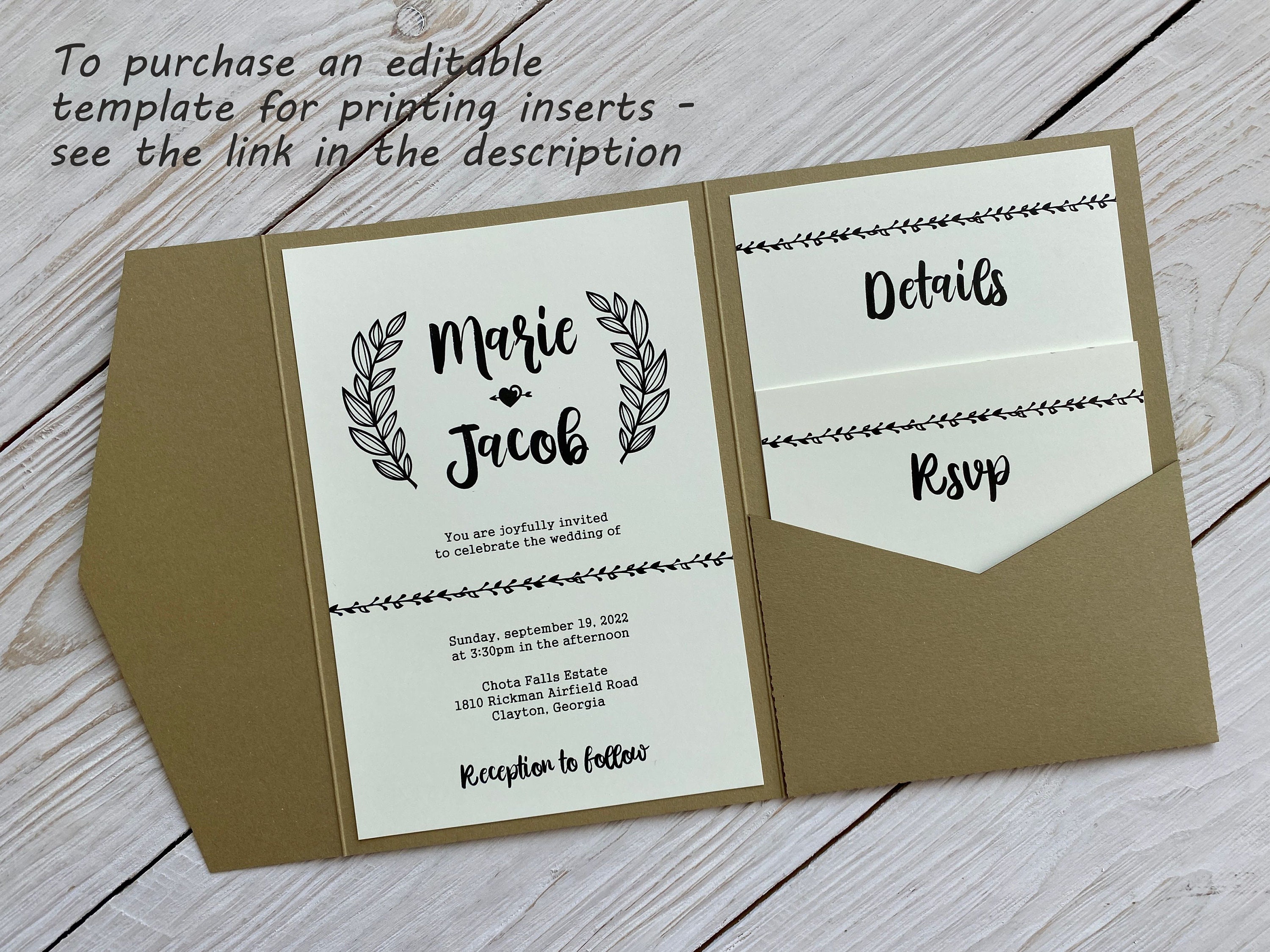 Simple Monstera Green A7 5x7 Wedding Invitation Envelope