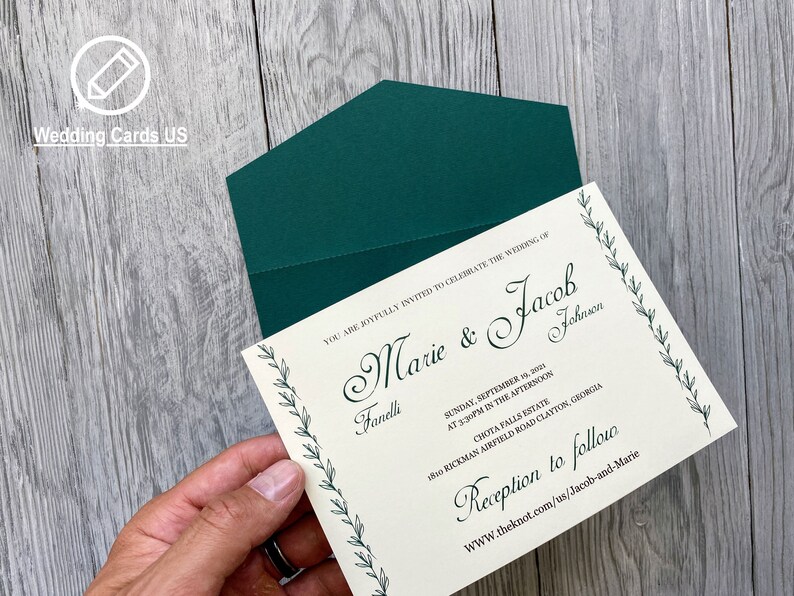 Simple Classic 5x7 Pocketfold Invitation Envelope Svg Template Etsy