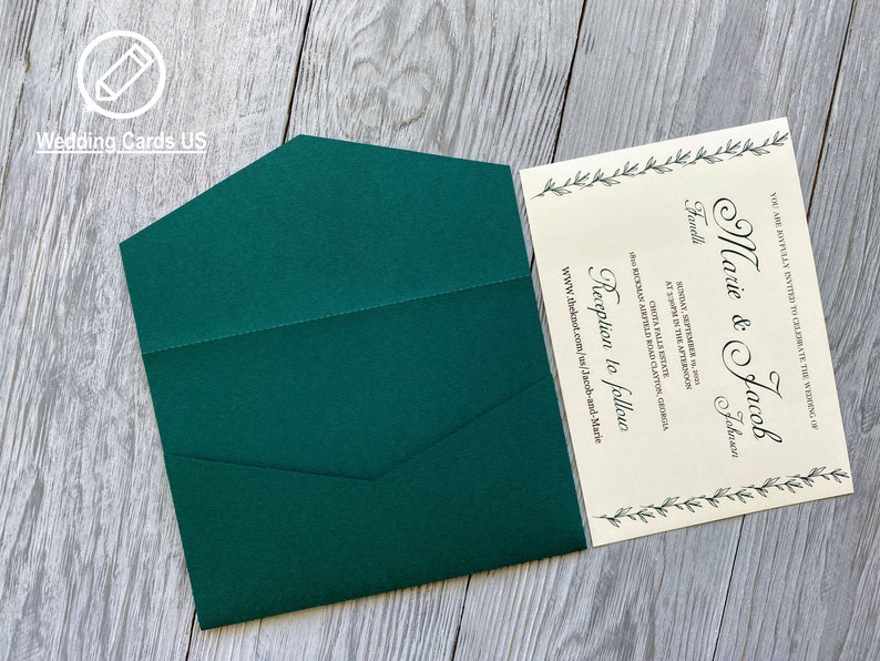 Simple Classic 5x7 Pocketfold Invitation Envelope Svg Template Etsy