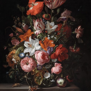 Rachel Ruysch Flowers in een glazen vaas notitiekaart | Kunst van het Detroit Institute of Arts