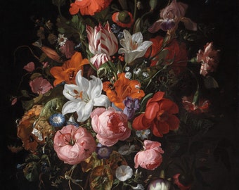 Rachel Ruysch Flowers in a Glass Vase Note Card | Art from the Detroit Institute of Arts