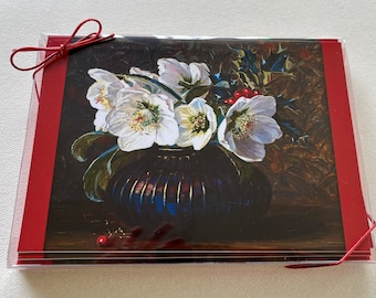 Christmas Roses Holiday Cards, Art Herstory Boxed Set of 10