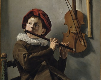 Judith Leyster Boy Playing the Flute Note Card | Art from Nationalmuseum Stockholm