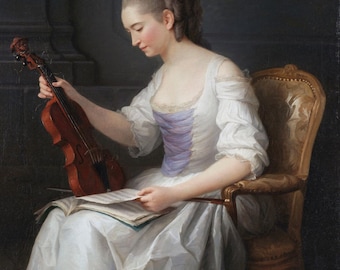 Anne Vallayer-Coster Portrait of a Violinist Note Card | Art from Nationalmuseum Stockholm