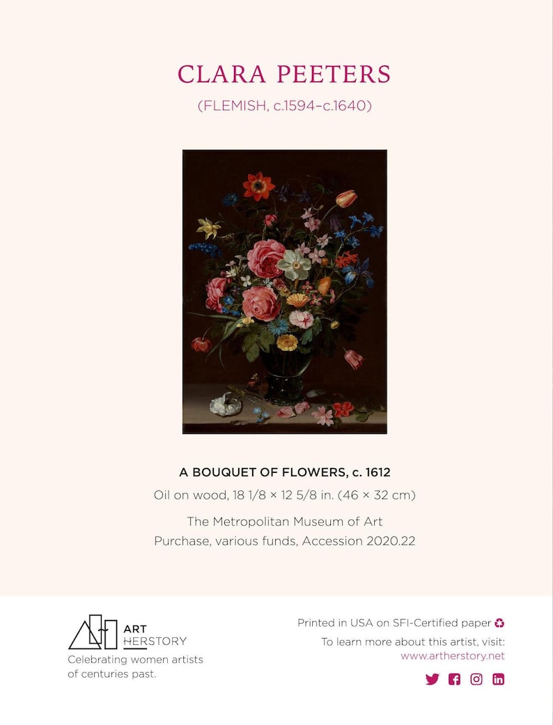 Clara Peeters A Bouquet of Flowers Note Card Art From the Etsy
