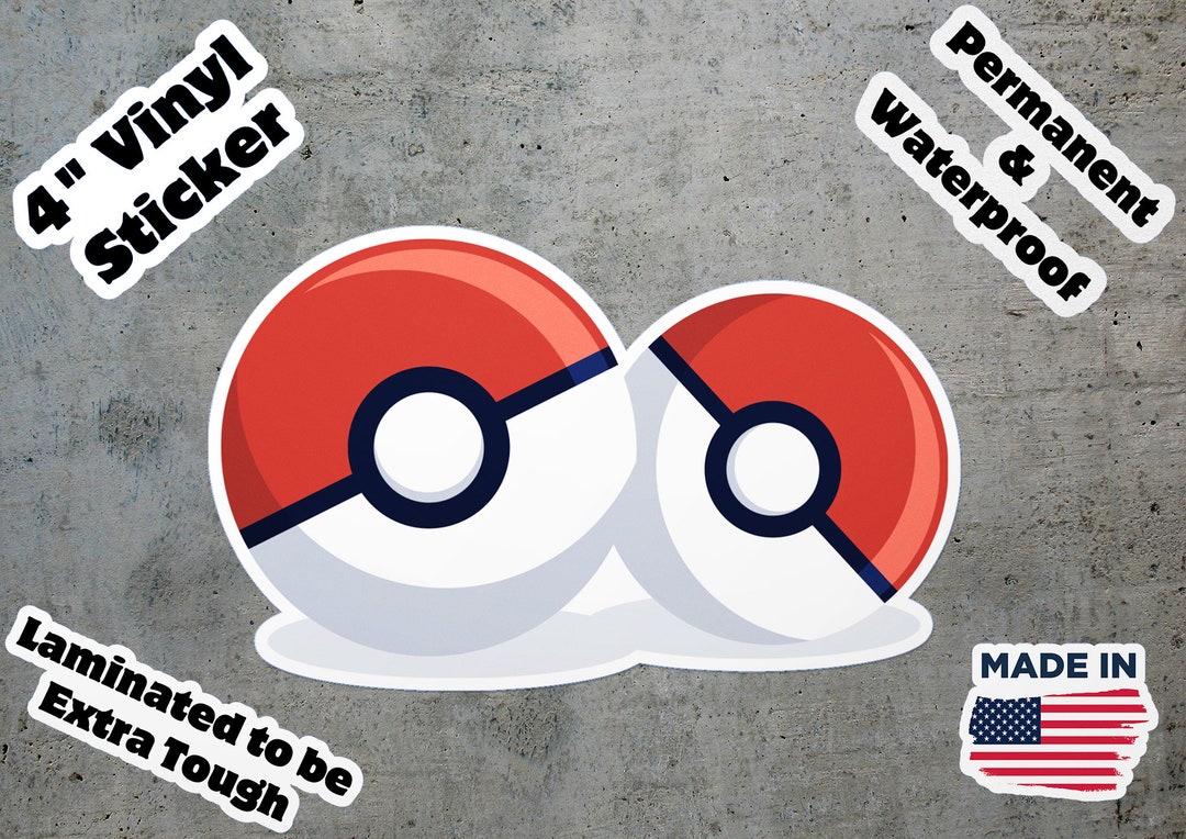 Pokeballs Laminated Sticker Etsy