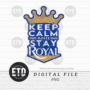 Kc Baseball Keep Calm Stay Royal Clipart SVG PNG jpg Digital Download Graphic File for Tshirt Sublimation Tumbler POD Printable Vector Art
