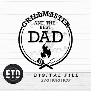 Logo GrillMaster, grillades, barbecue, fête des pères, papa, barbecue, PitMaster, GrillBoss PDF SVG PNG numérique couper fichier laser prêt Clipart