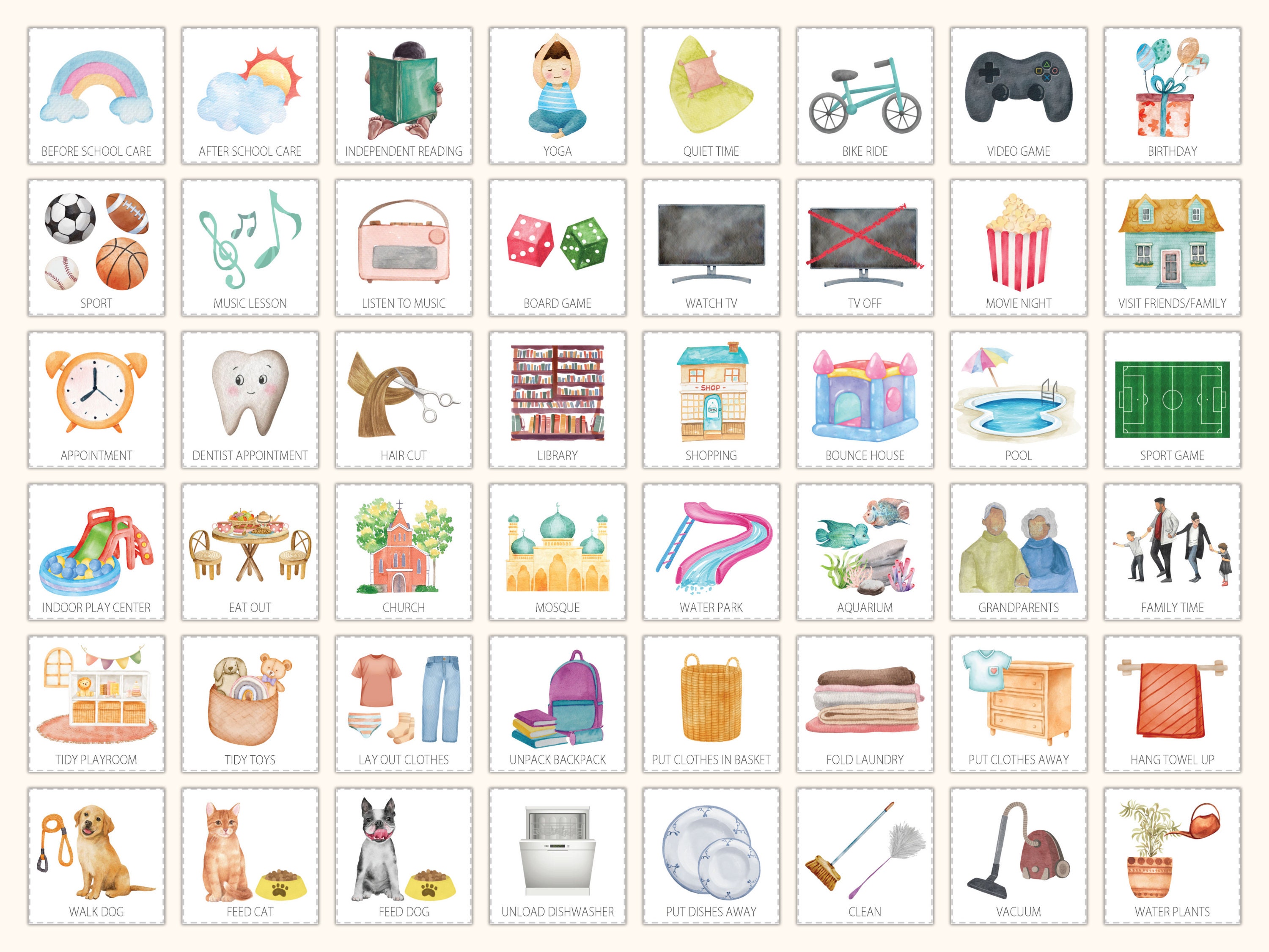 Daily Routine Cards & Charts for Kids Morning, Afternoon, Evening ...