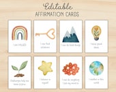 Editable Affirmation Cards: Watercolor Positive Cards for Kids (PDF)